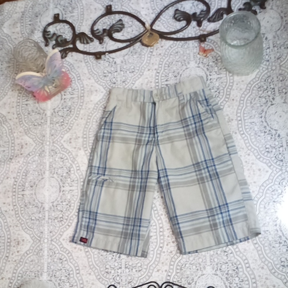 Blue and gray plaid tony Hawk shorts